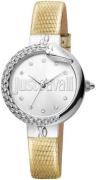 Just Cavalli 99999 Damklocka JC1L097L0015 Silverfärgad/Läder Ø32 mm