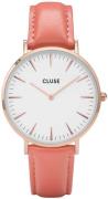 Cluse La Boheme Damklocka CL18032 Vit/Läder Ø38 mm