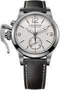 Graham Chronofighter Herrklocka 2CXAS.S02A Silverfärgad/Läder Ø42