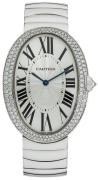 Cartier Damklocka WB520010 Baignoire Silverfärgad/18 karat vitt guld