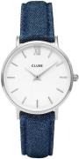 Cluse Damklocka CL30030 Minuit Vit/Läder Ø33 mm