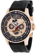 Invicta Herrklocka 39044 Disney Roséguldstonad/Gummi Ø48 mm