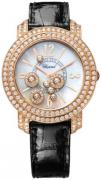 Chopard Damklocka 209274-5001 Ladies Happy Diamonds Vit/Läder Ø30 mm