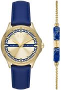 Armani Exchange Damklocka AX7135SET Lady Hampton Guldtonad/Läder