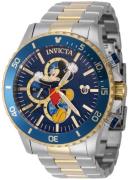 Invicta Herrklocka 39521 Disney Blå/Gulguldtonat stål Ø48 mm