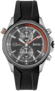 Hugo Boss Herrklocka 1513931 Globetrotter Grå/Gummi Ø46 mm