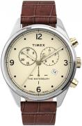 Timex Herrklocka TW2U04500 The Waterbury Beige/Läder Ø42 mm