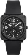 Bell & Ross Herrklocka BRS-BL-CEM BR S Quartz Svart/Gummi Ø39 mm