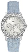 Guess Damklocka W0336L7 Dazzler Silverfärgad/Läder Ø39 mm