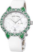 Ulysse Nardin Damklocka 3100-126BC-991 Ladies Jade Vit/Läder 39x36 mm