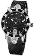 Ulysse Nardin Damklocka 8103-101EC-3C-12 Ladies Diver Svart/Gummi