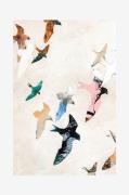 Malerifabrikken - Poster Abstract Birds 2 - Beige - Posters - Från Hom...