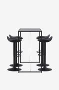 Venture Home - Barset Brea med 4st barstolar Adesto - Svart - Matgrupp...