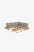 Kave Home - Hörnsoffa Flaviina, 5-sits - Brun - Loungesoffor - Från Ho...