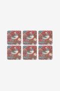 Pimpernel - Glasunderlägg Morris & Co Strawberry Thief Red 6-pack - Fl...