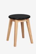 Wood Furniture - Pall i ek, Black Top - Svart - Pallar - Från Homeroom