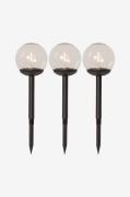 Star Trading - Solcells-pollare 3-p Globe - Svart - Solcellslampor - F...