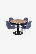 Venture Home - Matgrupp Cirebon med 4st matstolar Polar - Svart - Matg...