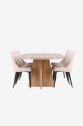 Venture Home - Bootcut matbord med Leone matstol - Beige - Matgrupper ...