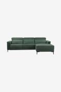 Loft24 - Hörn Soffa 3 Sits 1 Recliner Höger Elektrisk Lund - Grön - 3-...
