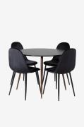 Venture Home - Matgrupp Pia inkl 4st matstolar Penally - Svart - Matgr...