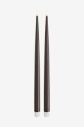DeluxeHomeart - LED Taper Candle Shiny 2,2x38 cm 2 st - Brun - Ljus - ...