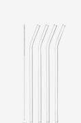Leonardo - Sugrör Glas 4-pack inkl Borste - Transparent - Bestick - Fr...