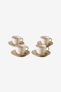 Hermia - Set med tekoppar (8 delar)-Marin - Brun - Koppar & muggar - F...