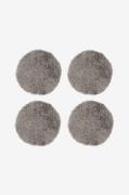Skinnwille - Sittplätt rund Curly 4-pack - Grå - Sittkuddar & stolsdyn...