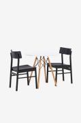 Venture Home - Matgrupp Danburi med 2st matstolar Montros - Vit - Matg...