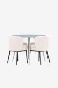 Venture Home - Plaza matbord med Agnes matstol - Vit - Matgrupper - Fr...