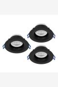 EGLO - Infälld belysning Salabate 88 Mm Set Of 3 - Svart - Spotlights ...