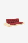 Karup - Base Bäddsoffa m. 2 sidolådor Tre sittplatser - Röd - Bäddsoff...