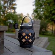 STAR TRADING LED-lykta Flame Lantern, svart, höjd 16 cm