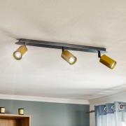 EMIBIG LIGHTING Takspotlight Zen 3 med 3 spots, svart-guld