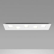 Fabbian Quarter – vit LED-taklampa 5 lampor