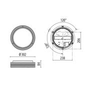 Performance in Lighting LED-vägglampa Bliz Round 30 3 000 K vit dimbar