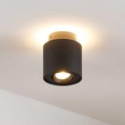 Arcchio taklampa Walisa, Ø 10 cm, svart, metall, GU10