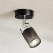 Luminex Takspotlight Rondo svart/krom, 1 lampa