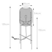 Lucide Golvlampa i mesh med fyra ben, guld