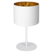 Luminex Bordslampa Soho, cylindrisk höjd 34 cm vit/guld