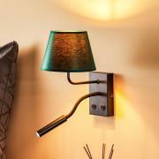 Luminex Vägglampa Soho, konisk, läslampa, grön/guld