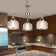 Searchlight Pendellampa Bistro II 3 lampor silver/glas