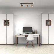 Eko-Light Takspotlight Baron, 3 lampor, svart/trä