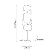 MARKET SET Golvlampa Screen 70's, flerfärgad, linne, 174 cm