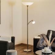 BANKAMP Opera uplight-golvlampa läsarm dimbar nickel