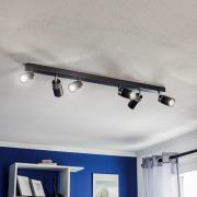 Luminex Takspotlight Rondo svart/krom, 6 lampor