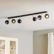 SOLLUX LIGHTING Takspotlight Flame, svart, 6 lampor