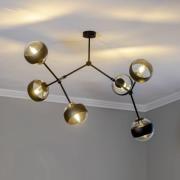 EMIBIG LIGHTING Taklampa Nova, svart/klar, 6 lampor