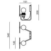 Stilnovo Bugia LED-vägglampa 2 lampor grön